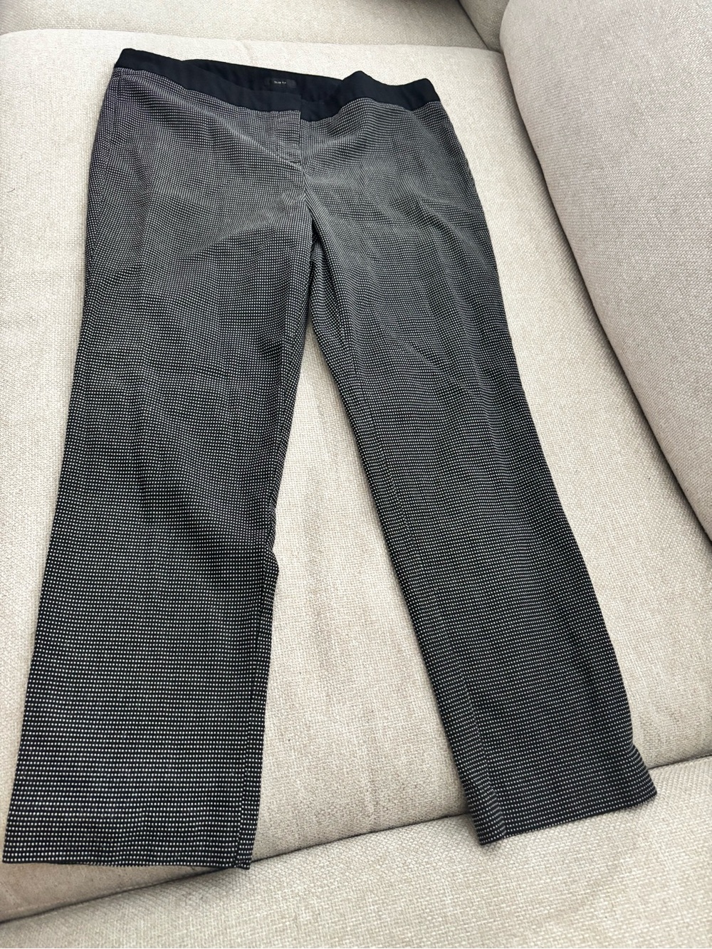 Classic Black & White Knit Crop Pants- worthington